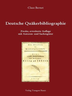 cover image of Deutsche Quäkerbibliographie